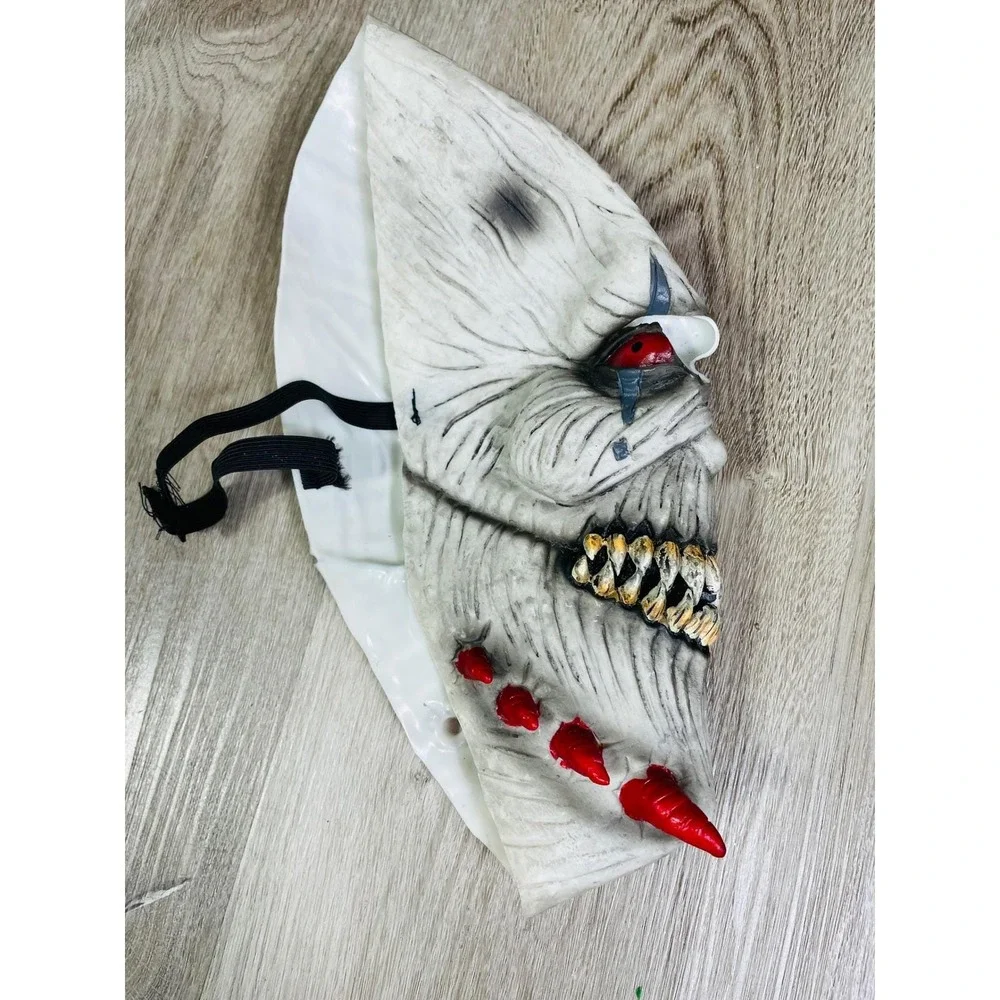Scary Evil Clown Halloween Mask Adult Horror Costume Cosplay Prop White Red